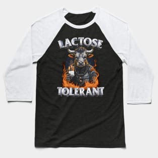 Lactose Tolerant --- Original Metal Design Baseball T-Shirt